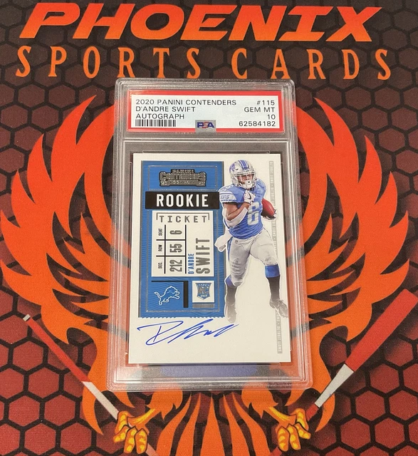 D’ANDRE SWIFT Rookie Ticket Auto #115 RC PSA 10 2020 Panini Contenders Football