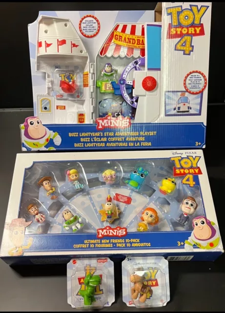 Disney Buzz L’éclair  Coffret Aventure + Pixar Toy Story 4 Minis 10 Pack + +