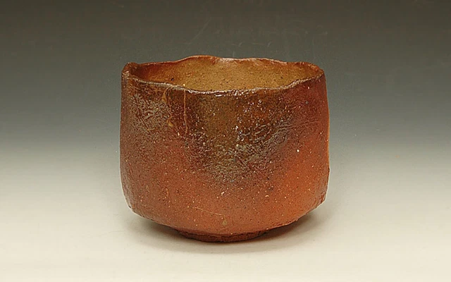 CHAWAN BIZEN FIRE color chawan with artist signed wood box by MORI ...