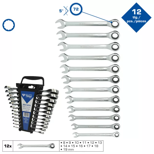 KS Tools Brilliant Tools Ratschenringschlüssel 12tlg. 8mm-19mm Ratschenschlüssel KS Tools Brilliant Tools Ratschenringschlüssel 12tlg. 8mm-19mm Ratschenschlüssel