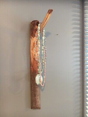 Rustic Wood Hanger Organizer Rack For Jewelry Necklaces Bracelets Coat