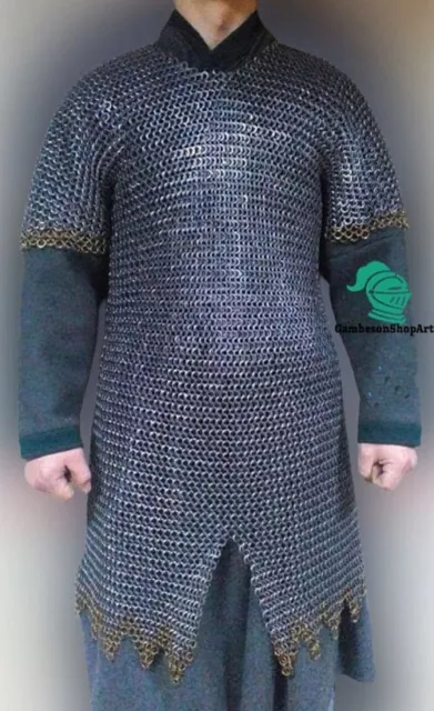 Hauberk chainmail shirt | 9 mm Flat Riveted With Flat Washer Chain mail shirt