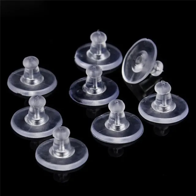 50x Heavy Duty Rubber Earring Backs Sleeves Holders Stoppers Soft Nut Silicon_EW