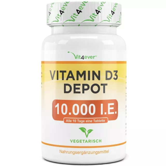 Vitamina D3 10000 10.000 UI 365 Compresse Pastiglie Vitamine Sistema Immunitario