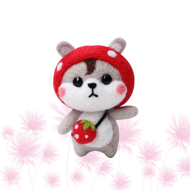 Divertida muñeca de felpa hágalo usted mismo aguja fieltro kit punzón aguja felpa material accesorios dibujos animados