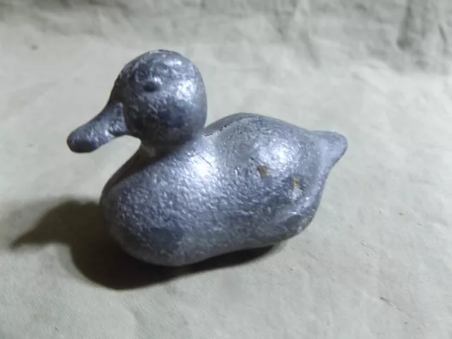 Vintage Duck Decoy Style Lead/Pewter Paperweight Duck Ruddy? Bluebill? Goldeneye