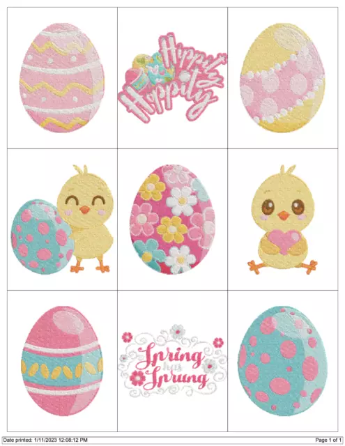 Colección Spring Easter Diseños Máquina De Bordar Colección Pes Unidad Usb
