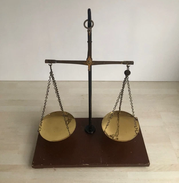 ANTIK APOTHEKER WAAGE Messingschalen, Höhe: ca 39cm 