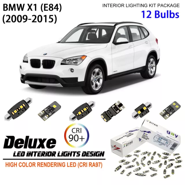 12 Bulbs LED Interior Light Kit for BMW X1 E84 2009-2015 White Dome Light Bulbs