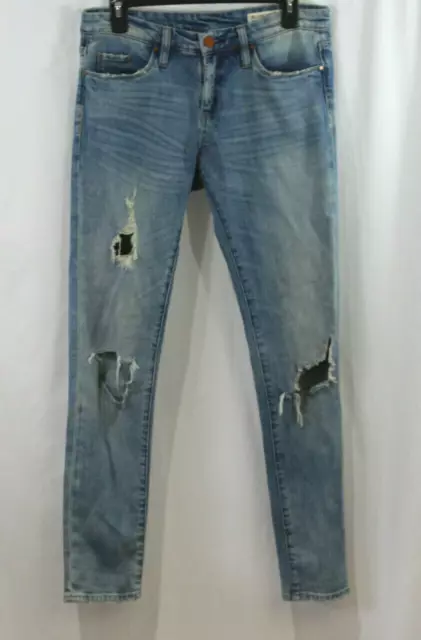 Blank NYC Womens Medium Wash Distressed Skinny Classique Jeans 28