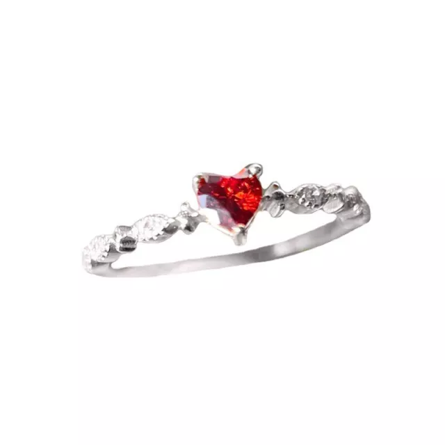 FASHION CHARM LOVE Heart Rings For Women Heart Crystal Zircon Ring ...