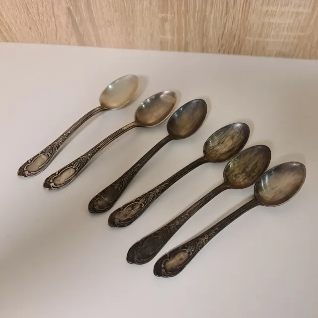 Vintage SET spoons MELCHIOR SILVER PLATED Soviet Russian USSR