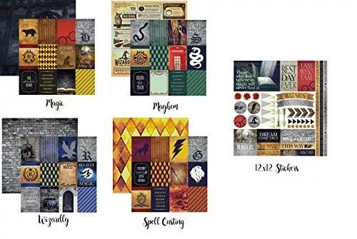 Harry Potter - Wizard 102-12X12 Scrapbook Papers & Stickers Set by Reminisce