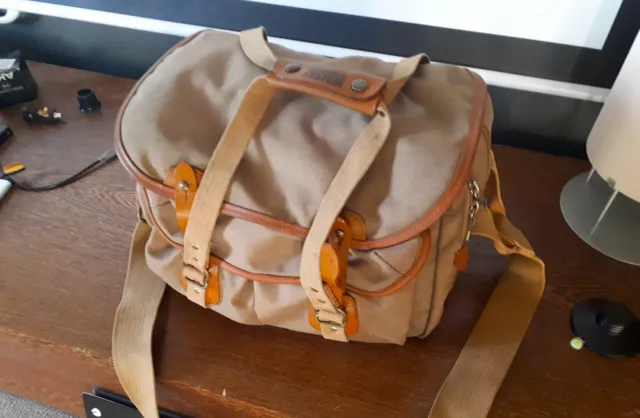 Billingham Camera Bag in Khaki Canvas and Tan Leather