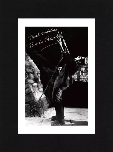 8X6 Mount BORIS KARLOFF Signed PHOTO Gift Print Ready To Frame FRANKENSTEIN