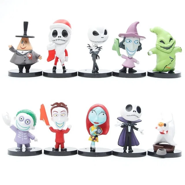 10 Pieces Nightmare Before Christmas PVC Figure Set Jack Skellington Toy 7CM