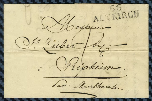 Lettre d'ALTKIRCH pour RIXHEIM (Haut-Rhin) - 1826 / Cote 80€ - ind.11 Pothion