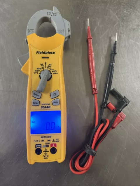 Fieldpiece SC440 TRMS AC Clamp Meter 600V AC DC 400A Temp Inrush Cat III 600V