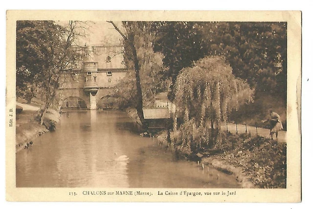 51  Chalons Sur Marne  La Caisse D Epargne  Vue Sur Le Jard