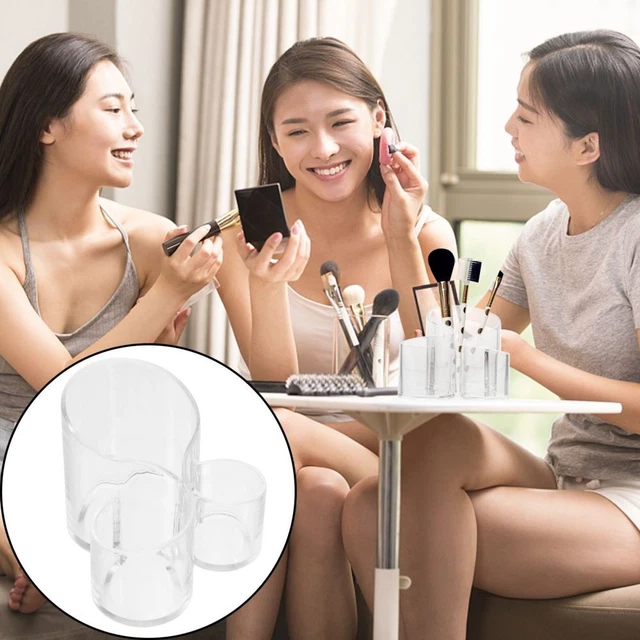 Contenedor de almacenamiento de cepillo de maquillaje pluma de acrílico lápiz taza organizador caja