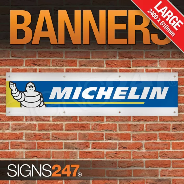 Michelin Tyres Michelin Man Car Garage Banners LARGE Sign Display Motorsport