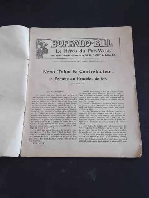 Ancienne Revue  BUFFALO  BILL - Keno Taine Le Contrefacteur- N°107 - Sans Date 3