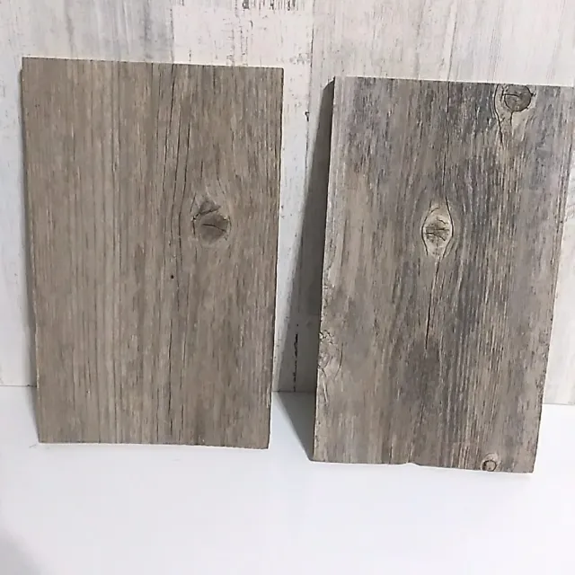 12"x7" Reclaimed Old Fence/Barn Wood Boards Crafts Distressed Set Of 2 Boards