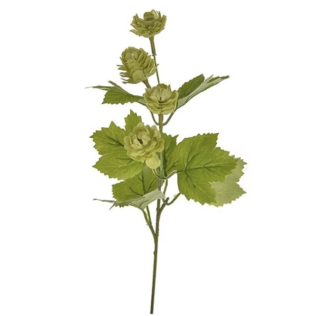 Tallo de lúpulo verde artificial de seda sintética, vegetación realista/flores silvestres
