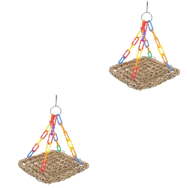 2x Vogel Barsch Spielzeug Papagei Klettern Schaukel Vogel Holz Kauen Spielzeug