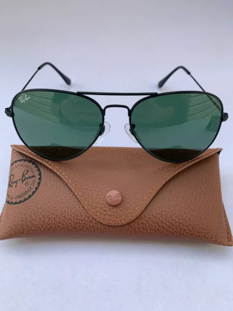 Ray-Ban Aviator Sunglasses L2823 RB3025 Standard 58-14m Black Frame & Green Lens