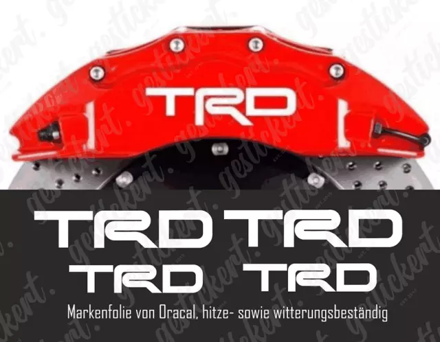 1 Set TRD Bremssattel Aufkleber für Toyota Sticker Decal Tuning Supra GT86 Brake