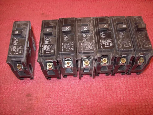 (Lot of 6) Siemens ITE B120 B120BP Type BL Circuit Breaker 20Amp 120/240VAC +15A