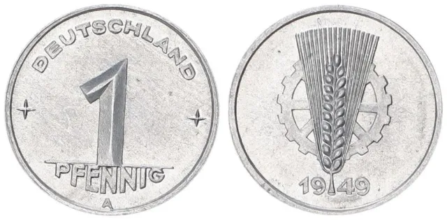 Deutschland / DDR 1 Pfennig 1949 A fast Stempelglanz 103609