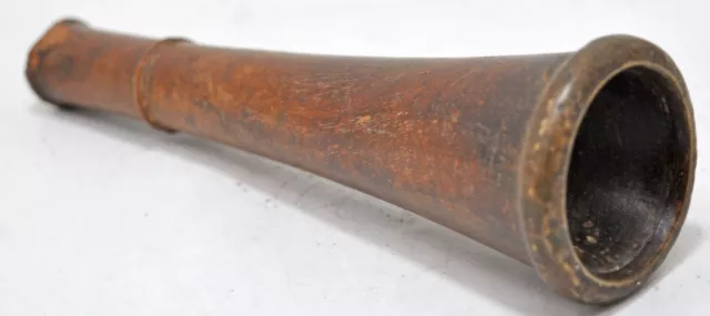 Antique Wooden Brass Small Chillam Pipe Original Old Hand Crafted Carved