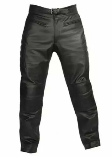 Pantaloni da motociclista in pelle di vacchetta stile pantaloni da...