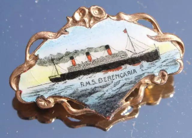 Cunard Line Rms Berengaria Fine Hand Painted Enamel Sold In Barbers Shop