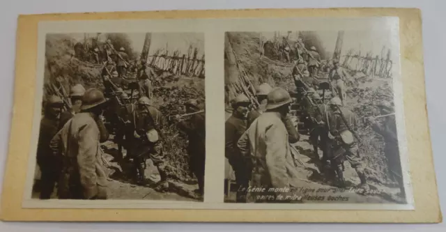 photo stereo militaire poilu 14-18 le genie monte faire sauter les mitrailleuses