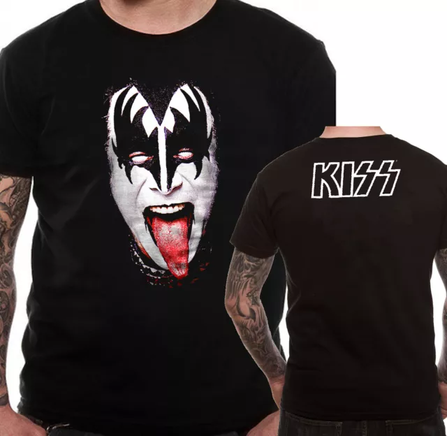 Kiss T Shirt Gene Face Official Mens Demon Rock Metal Lick It Up NEW M L XL
