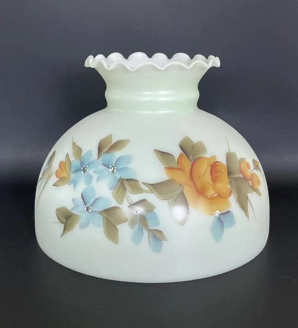 Vintage GWTW 10" Fitter Light Green Tint Oil Or Electric Glass Dome Lamp Shade