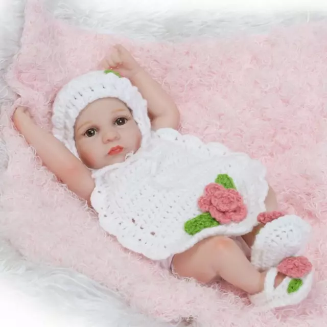 TERABITHIA 10Inch Mini Cute Lifelike Silicone Vinyl Full Body Reborn Baby Dolls