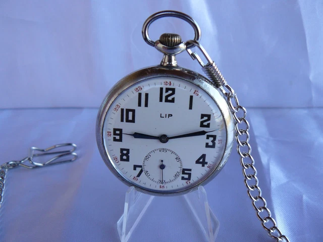 Montre à Gousset Vintage Vers 1950 Avec Chaîne - Mécanique Manuelle Révisée, Fonctionne