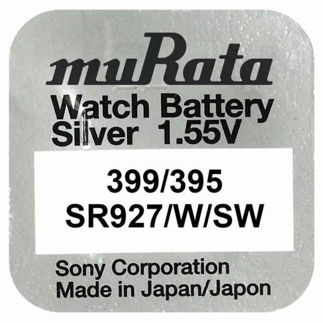 1x Murata 395 395 ehemals Sony Knopfzelle Uhren-Batterie 395 / 399 / SR927SW AG7