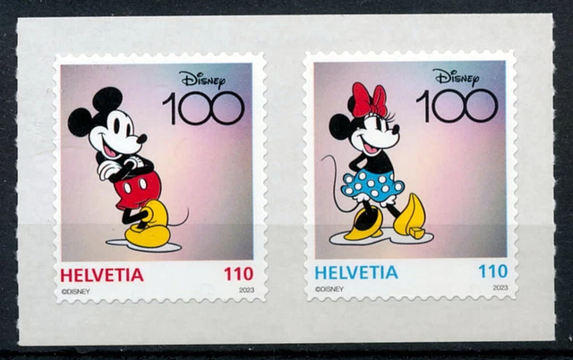 SCHWEIZ - 2023 Micky & Minnie, postfrisch, Folienbogen skl