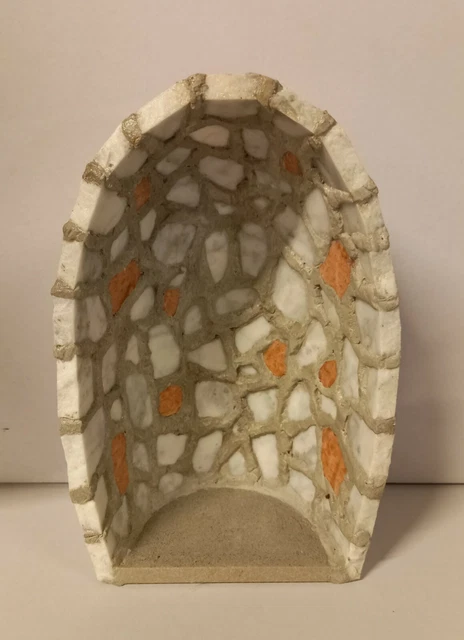 Grotte En Marbre Gris Poli Fait Main - 37x26 Cm, Fabrication Italienne, Pour Décoration Intérieure Ou Extérieure