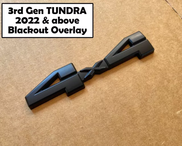 TUNDRA 4x4 Emblem Blackout Overlay Chrome delete, 2022 2023 2024, 4th Gen Tacoma
