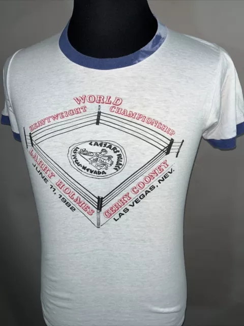 Vintage 80s WBC Boxing T-Shirt Larry Holmes Vs Gerry Cooney Caesars 1982 Ringer