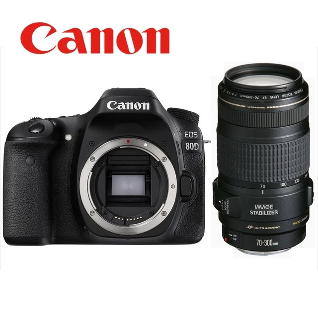 CANON EOS 80D Camera + EF 70-300mm Telephoto Lens Set Used