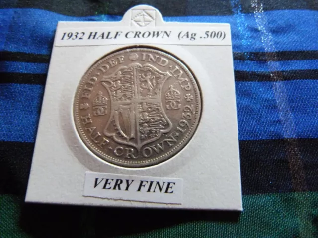 VERY FINE? 1932 HALF CROWN  (Silver .500)  George V pre 1947