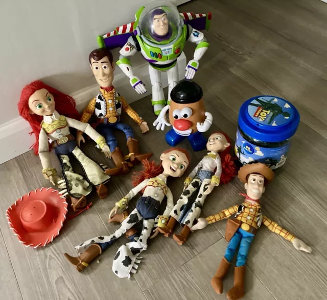 Toy Story Disney Figures Bundle Toys Rex Woody Jessie Slinky Buzz Forky Bullseye