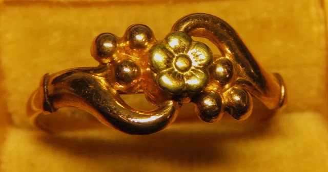 Bague Art Nouveau Limoges Or 18k émaillée Polychrome - Taille 53 - Circa 1910